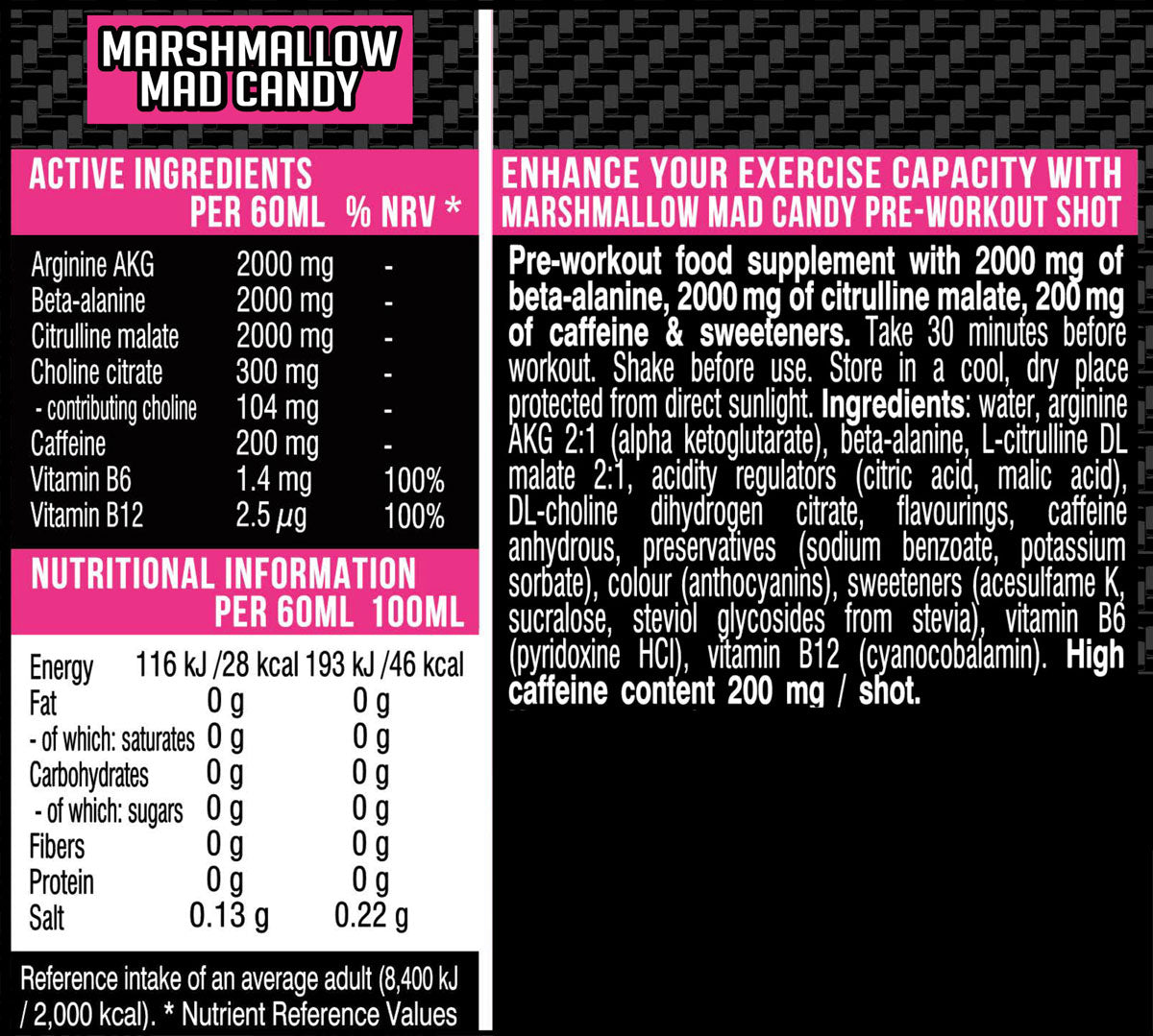 Xtreme Preworkout Shots 60ml (Hype)