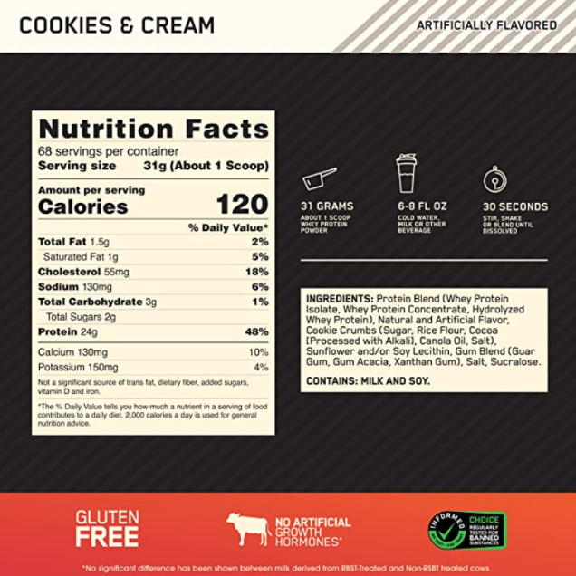 Whey Protein Gold Standard - Cookie & Cream 2.27 kg