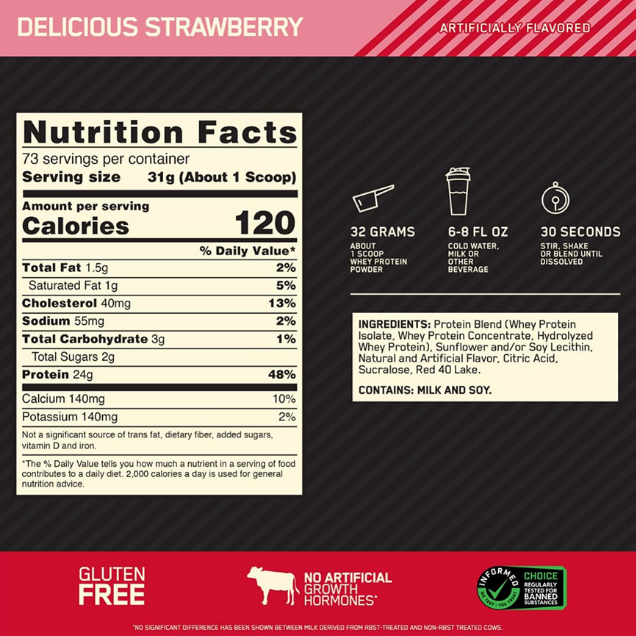 Whey Protein Gold Standard - Strawberry 2.27 kg
