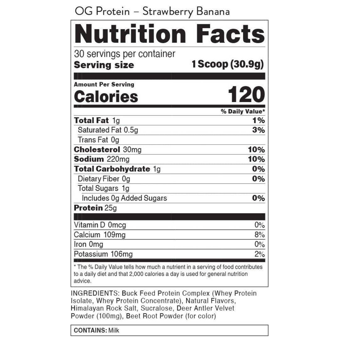 BUCKED Up - Buck Feed Original Protein Strawberry Banana 1 kg