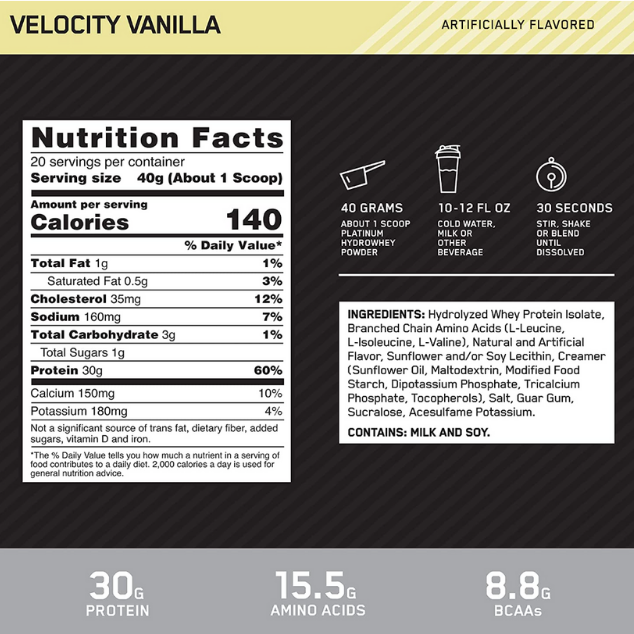 Hydro whey - Velocity Vanilla 800 g