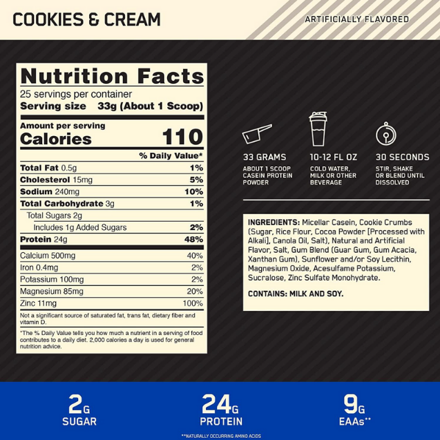 Casein Gold Standard - Cookies & Cream 1.75 kg