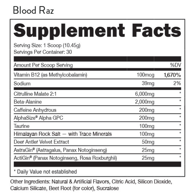 Bucked Up - Pre-Workout Blood raz 313 g
