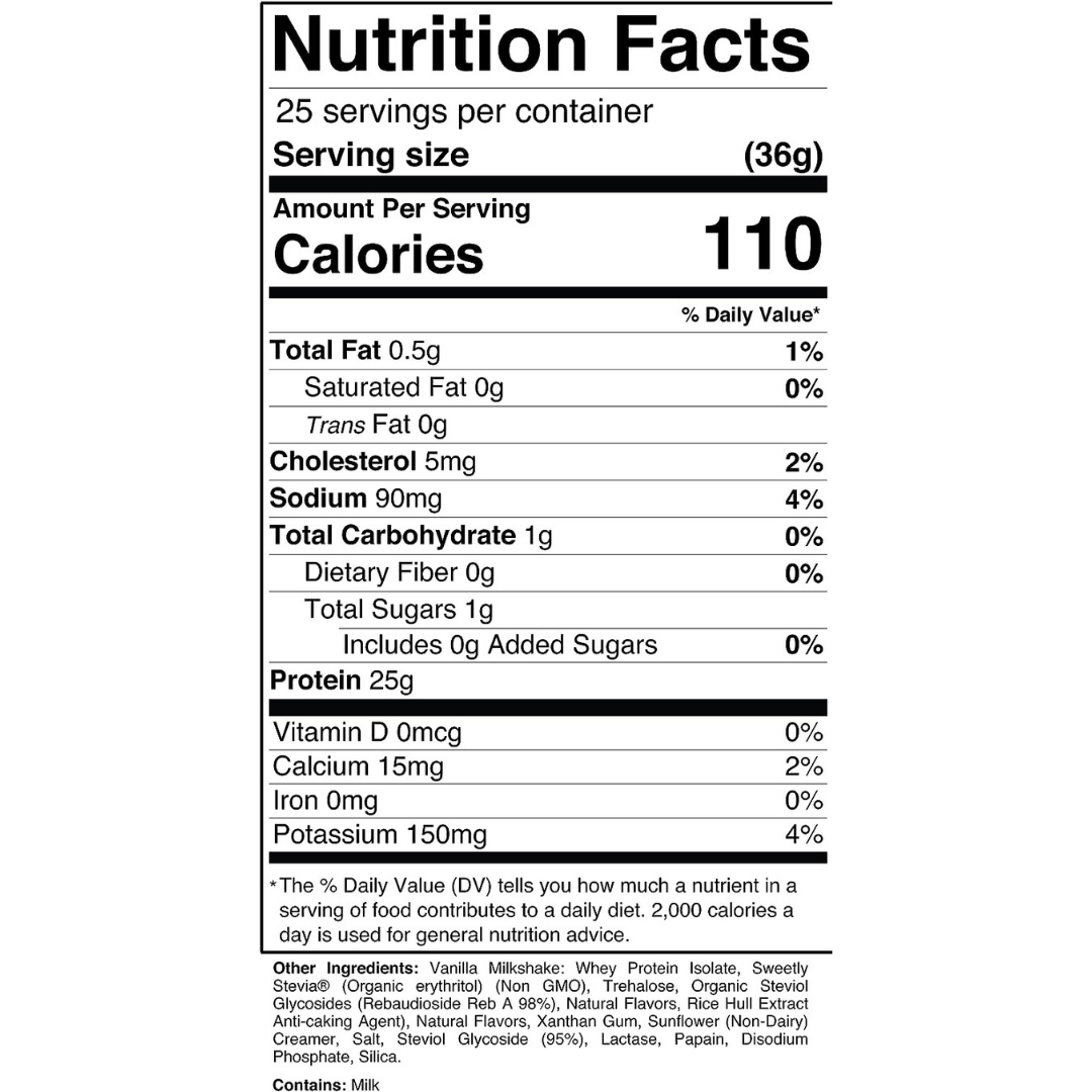 Raw - Whey Isolate Protein Powder Vanilla Milkshake 900 g