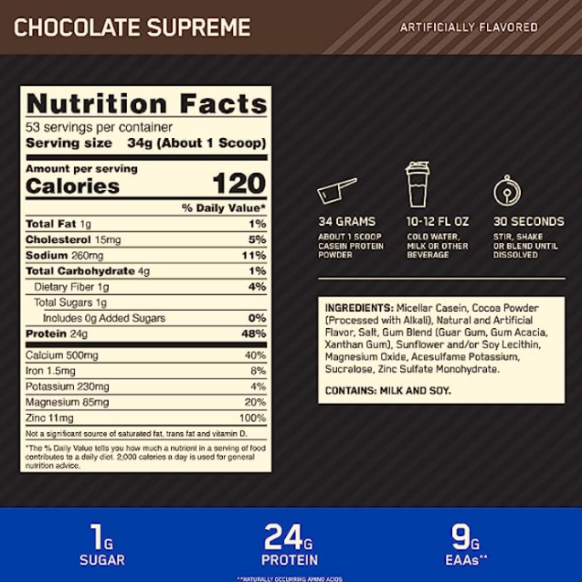 Casein Gold Standard - Chocolate Supreme 1.8 kg