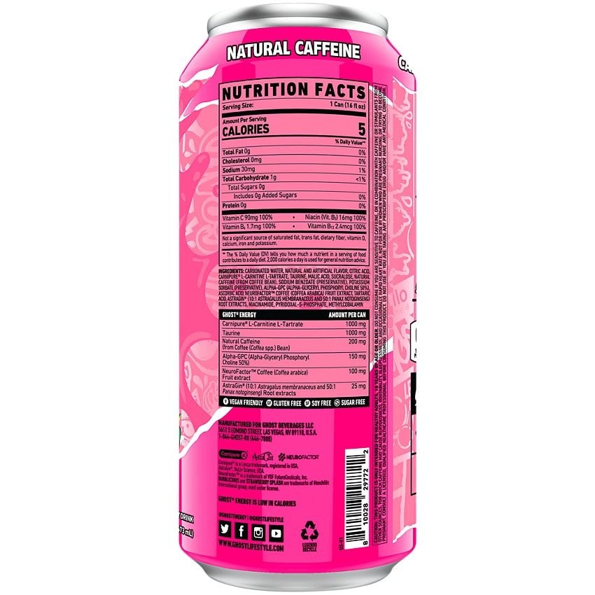 Ghost - Energy Drink Bubblicious Strawberry 473 ml