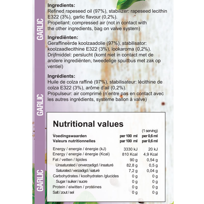 Rabeko - Zero Cooking Spray Garlic 200 ml