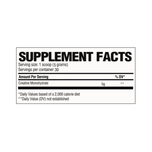 Raw - Creatine Monohydrate Unflavored 30 Servings