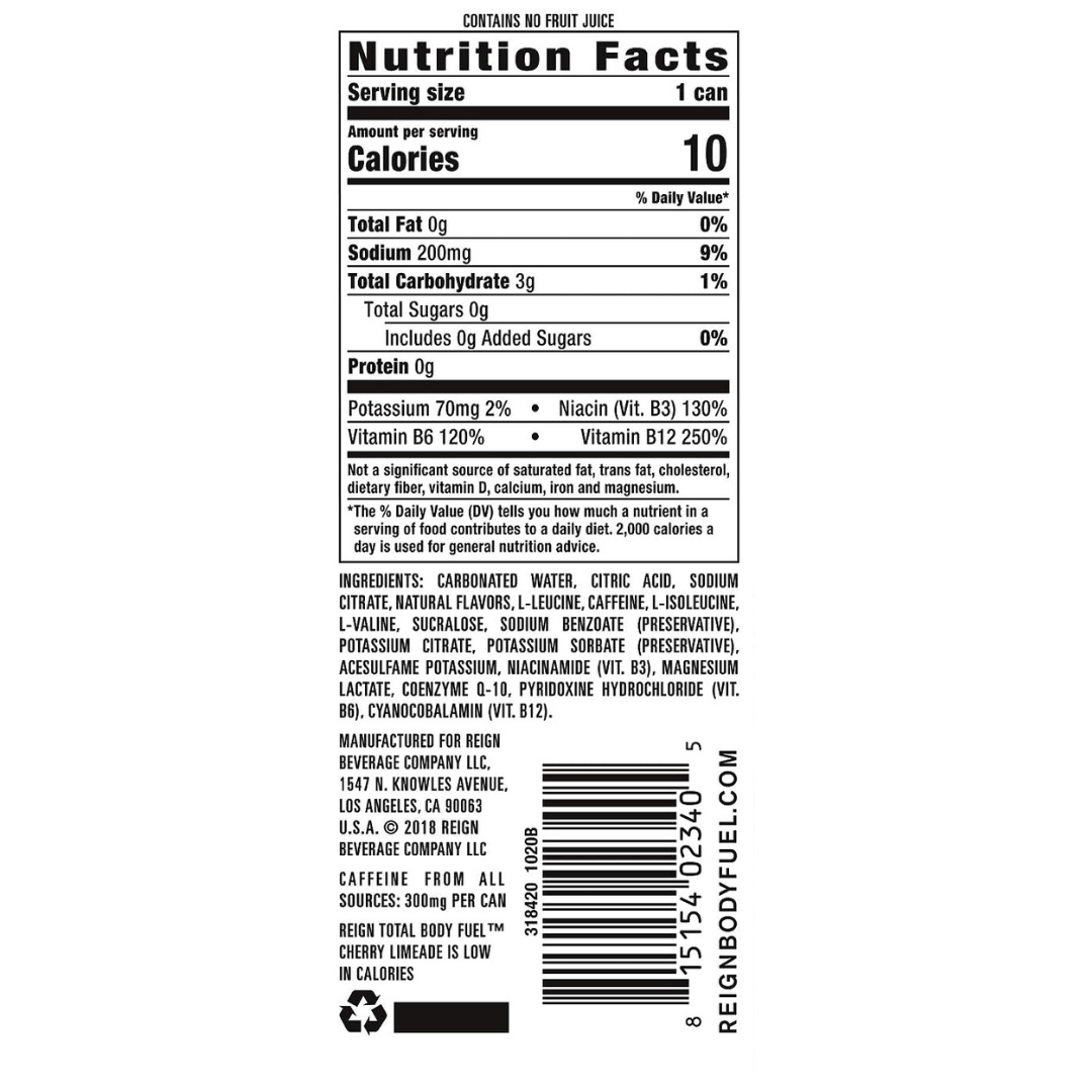Reign - Fitness & Performance Drink Cherry Limeade 500 ml
