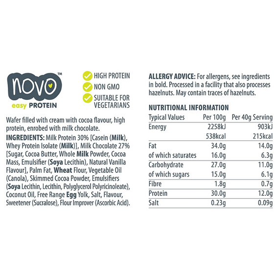 Novo - Protein Wafer Bar Milk Chocolate 40g