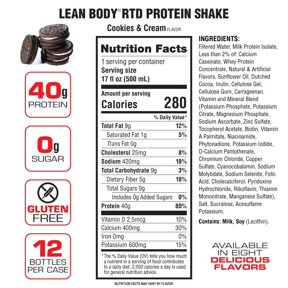 Labrada - Lean Body Cookies & Cream Protein Shake 500 ml