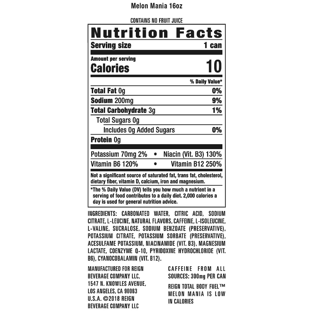 Reign - Fitness & Performance Drink Melon Mania 500 ml