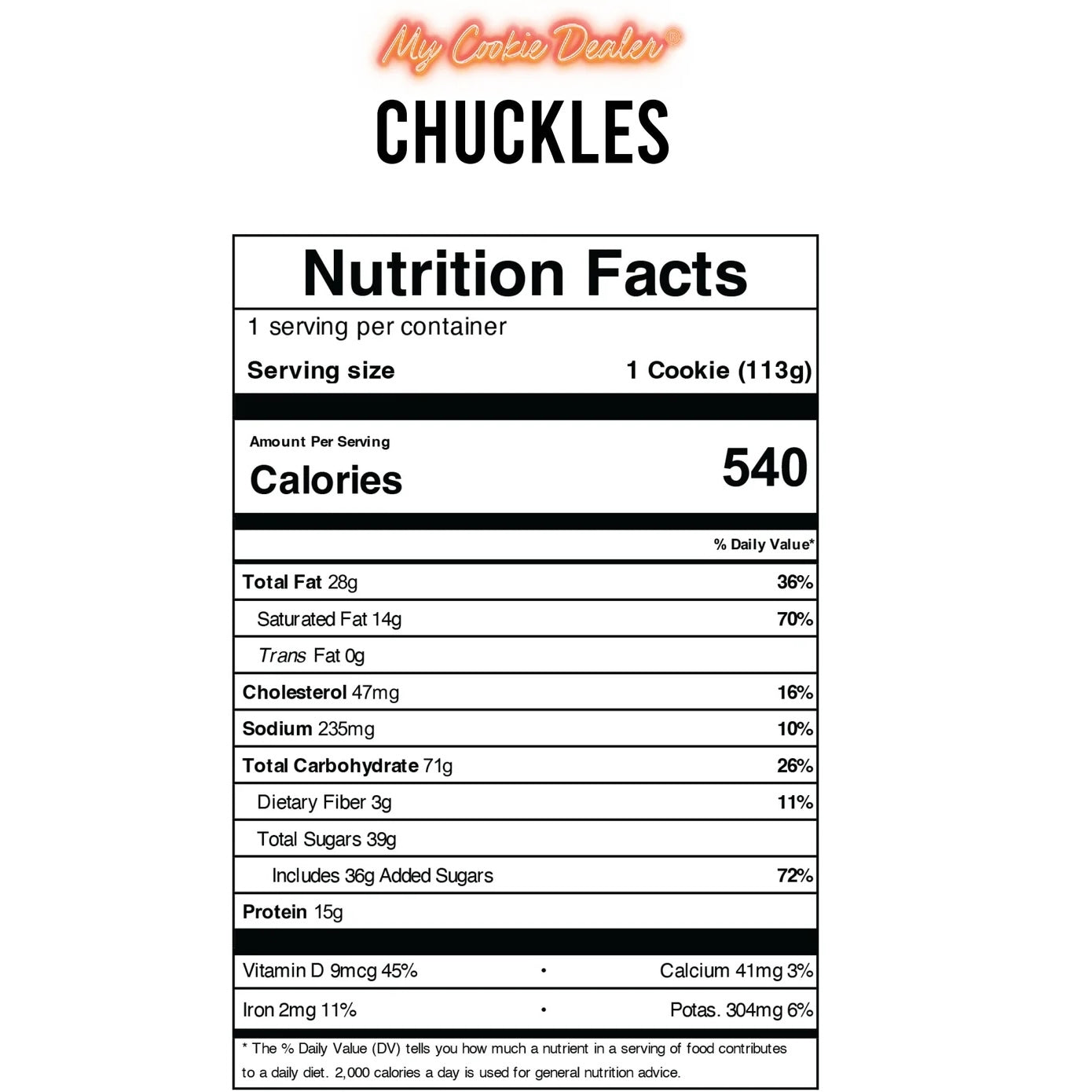 My Cookie Dealer - Chuckles With Raw Protein 1 Pc