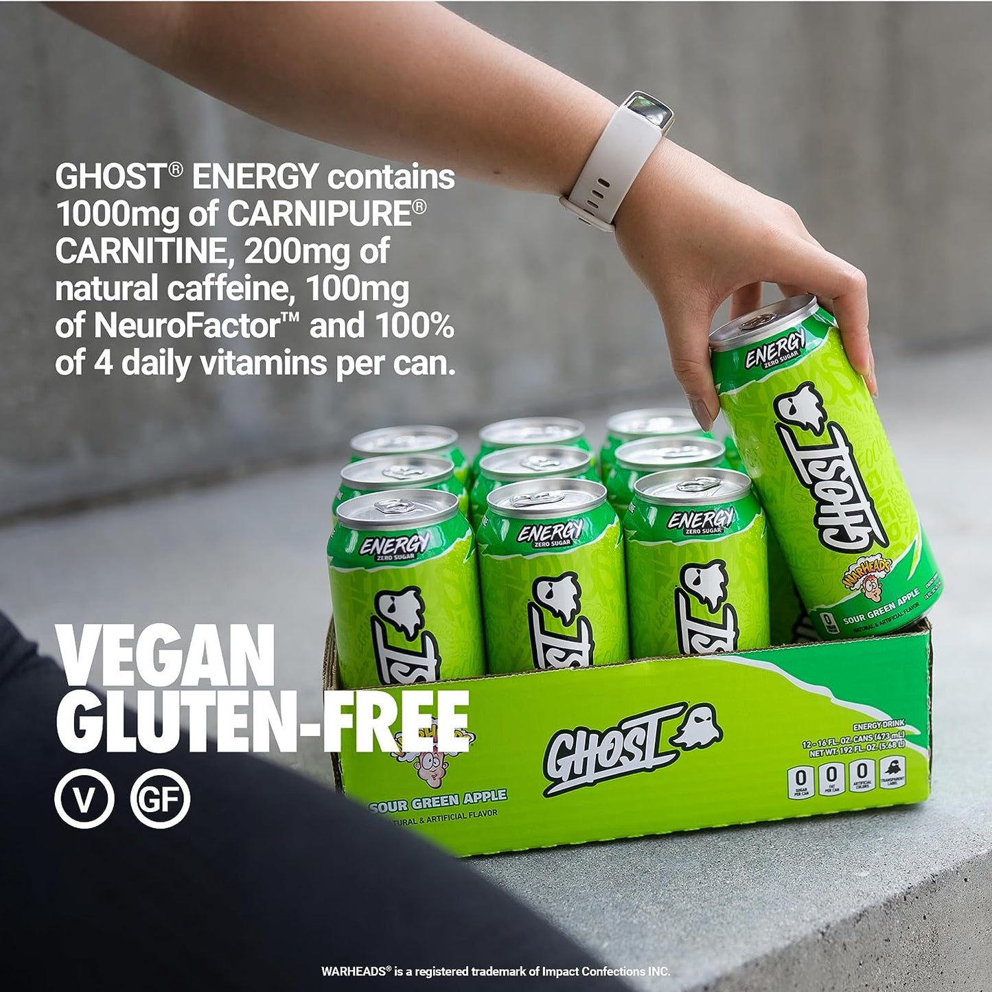 Ghost - Energy Drink Warheads Sour Green Apple 473 ml