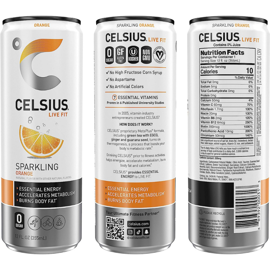 CELSIUS - Sparkling Drink Orange 355ml