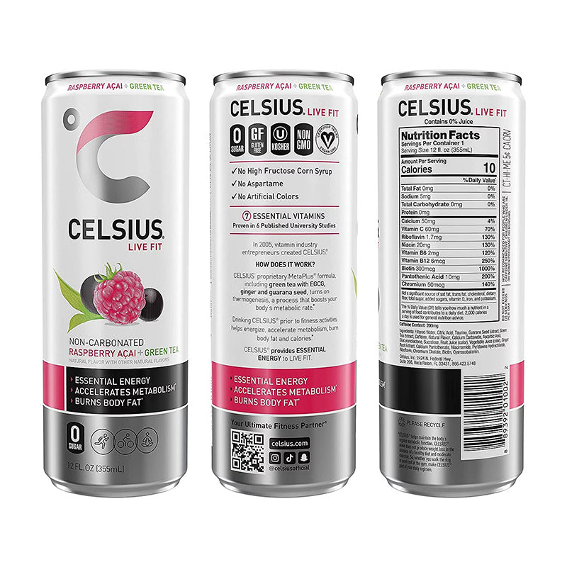 CELSIUS - Sparkling Drink Raspberry Acai Green Tea 355ml