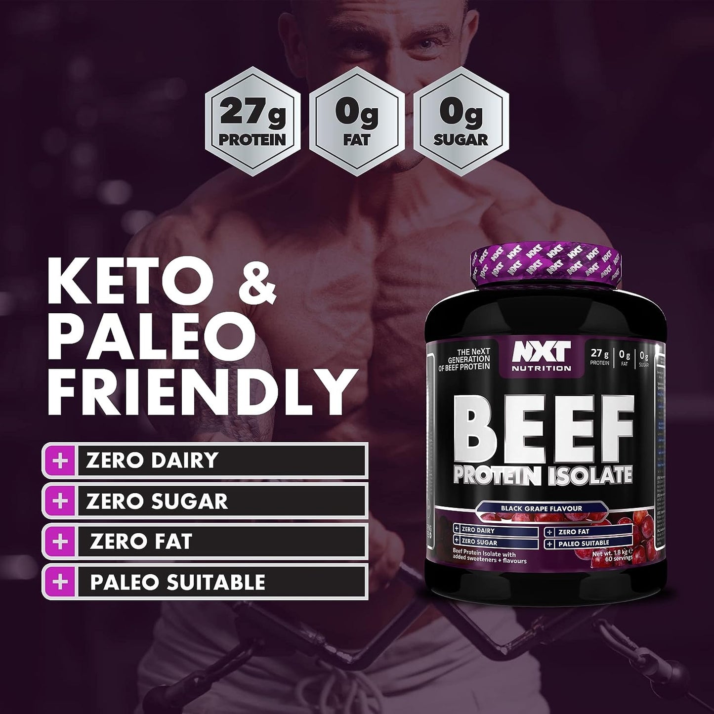 NXT - Beef Protein Isolate Black Grape 1.8 kg