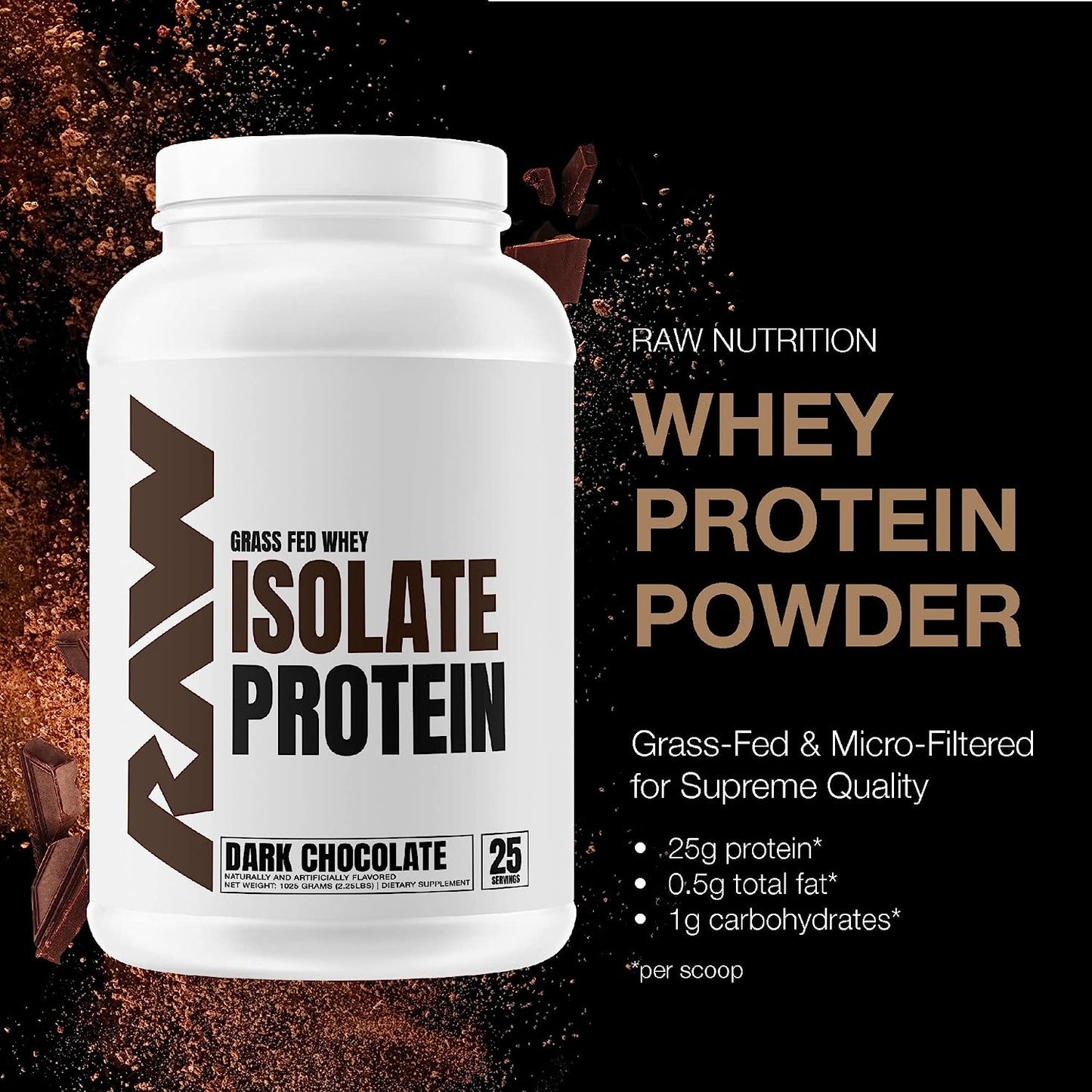 Raw - Isolate Protein Dark Chocolate 1kg
