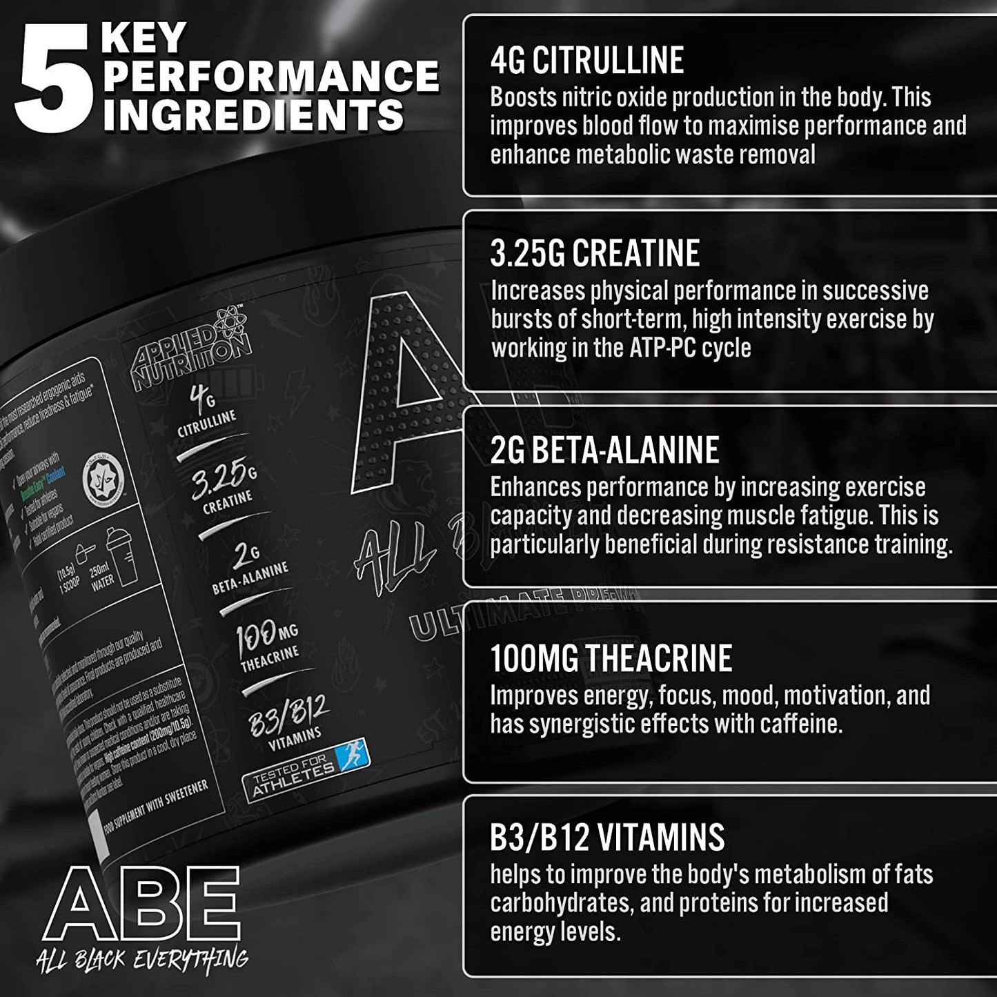 Applied Nutrition - ABE Pre Workout Icy Blue Raz 315 g