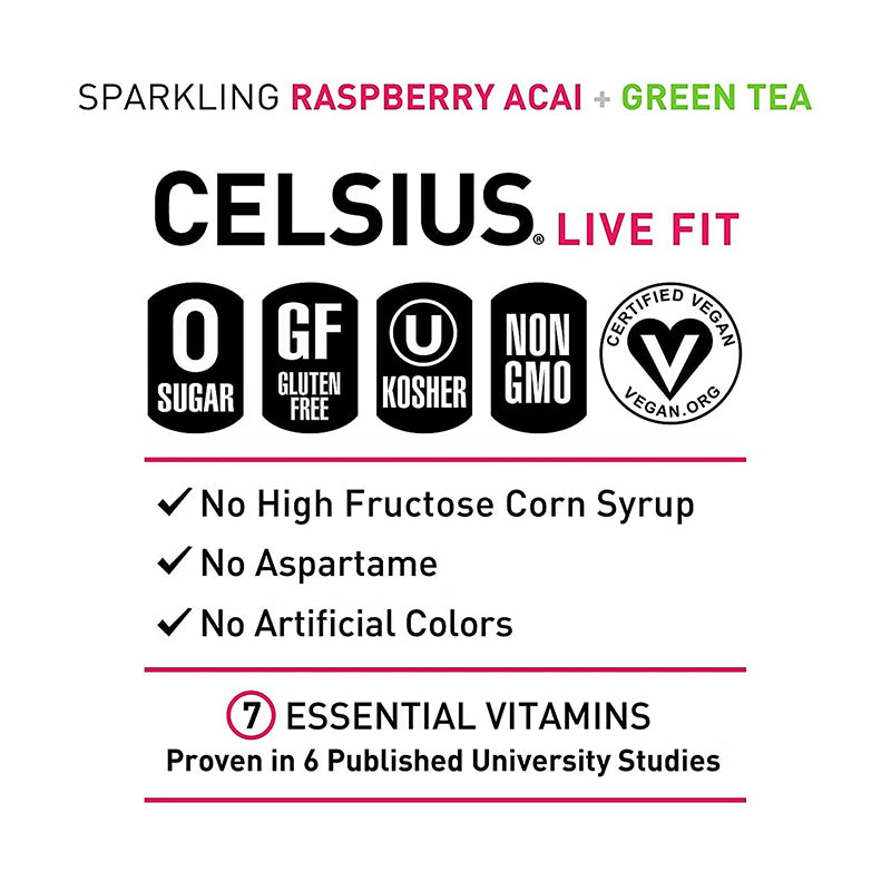CELSIUS - Sparkling Drink Raspberry Acai Green Tea 355ml