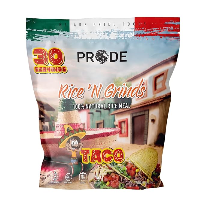 Pride Foods est 2018 Rice 'N Grinds, 100% Natural Hot Rice Cereal, 30 Servings,