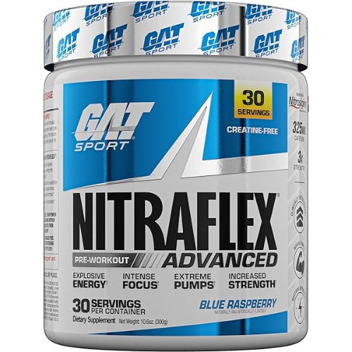 Gat Nitraflex Pre Workout, Blue Raspberry, 30 Servings