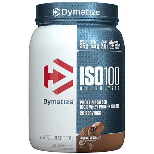 Dymatize ISO 100 Hydrolyzed whey protein isolate, Gourmet Chocolate, 1.43 LB1