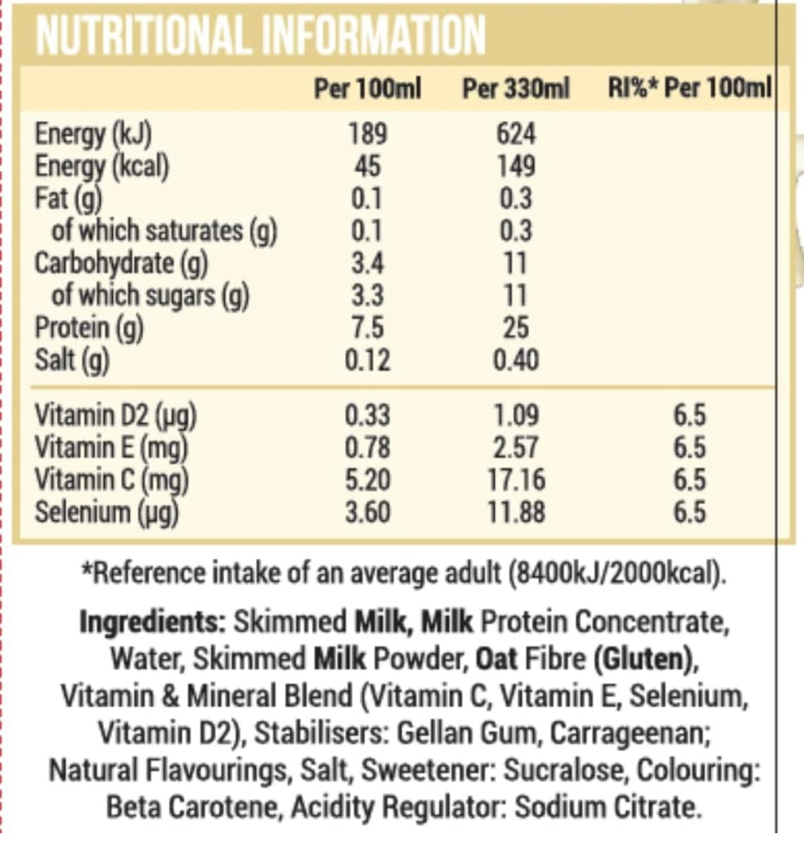 UFIT Protein Shake vanilla 330ml