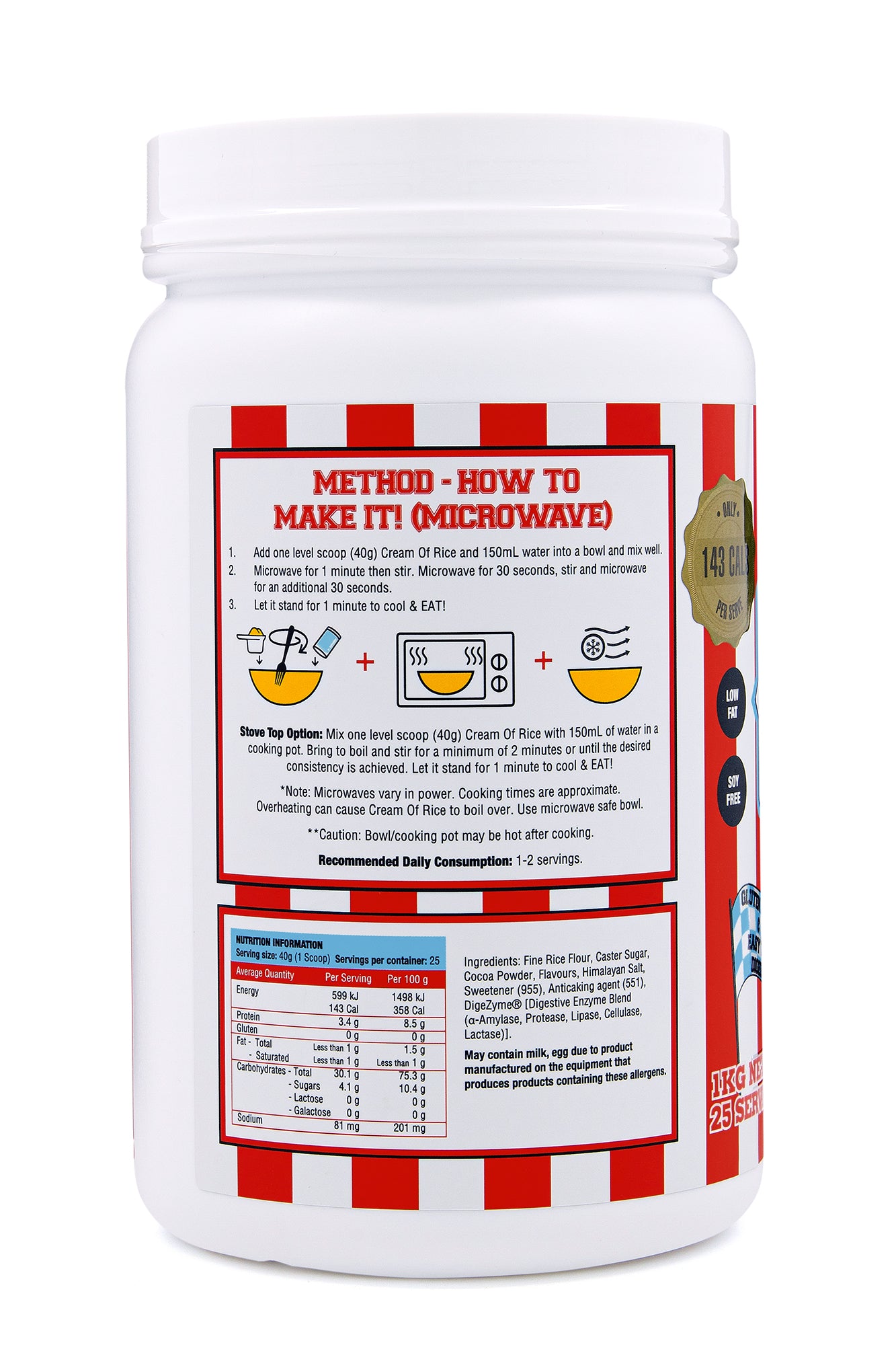 SWEET CREAM OF RICE (Carbohydrates) – Chocolate Brownie 1kg