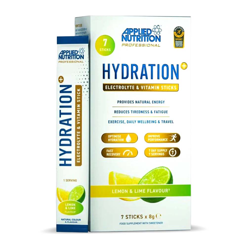 Applied Nutrition Hydration+ Electrolyte & Vitamin Sticks, Lemon Lime, 7 Packs