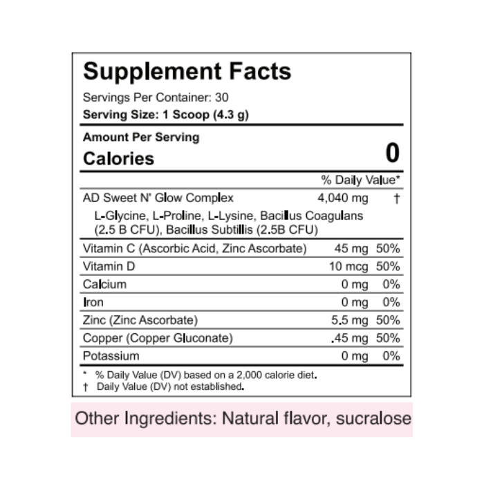 Sweet'N'Glow - Coconut Sweetener & Collagen Building Agents 30 SRV