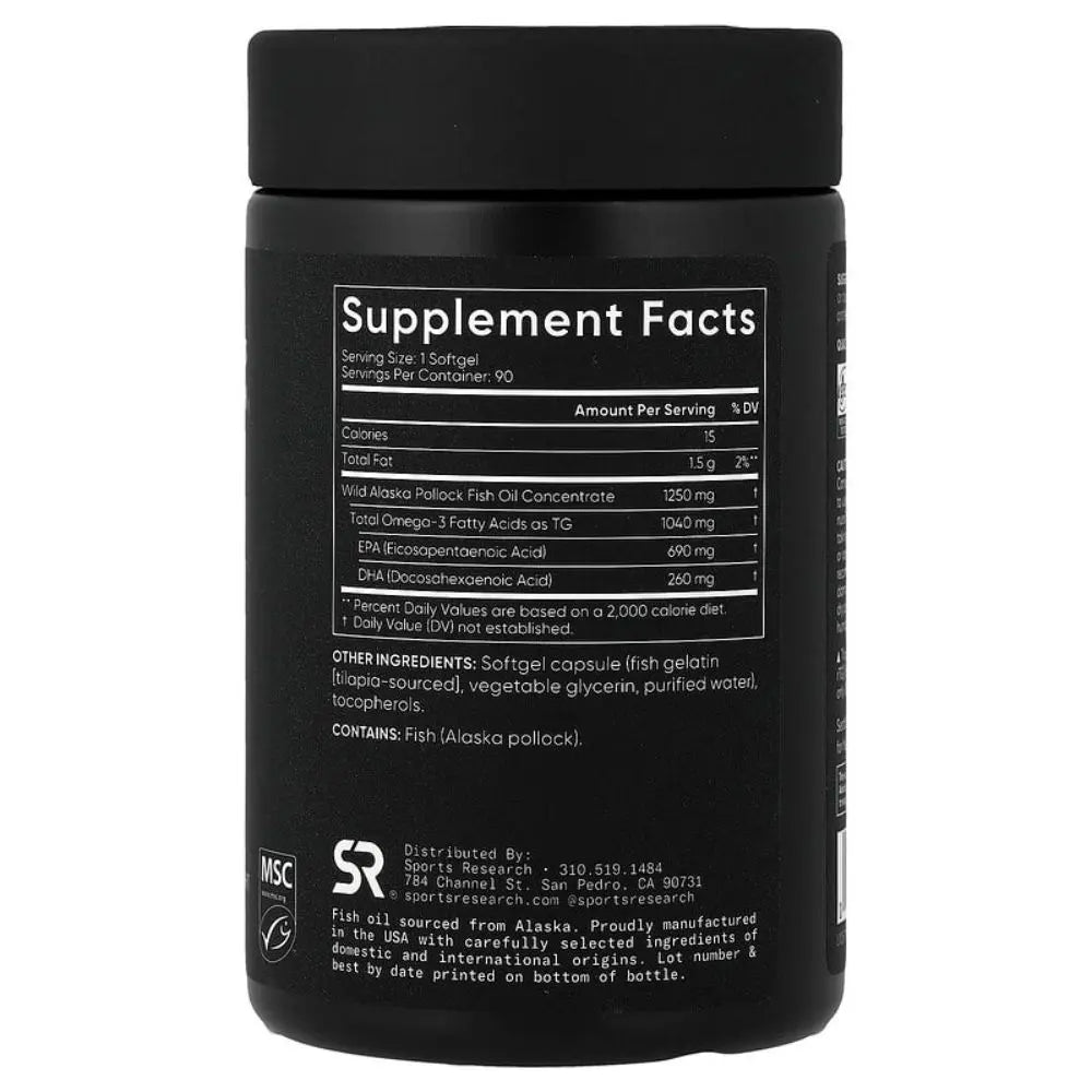 Sports Research Keto Omega-3 1400mg with MCT Oil & Astaxanthin Full Spectrum, 120 Softgels
