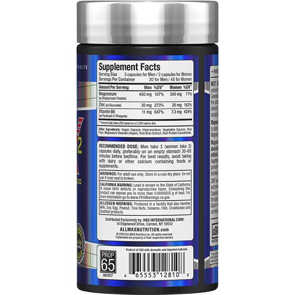 Allmax ZMX Supplements & Vitamins 60 caps