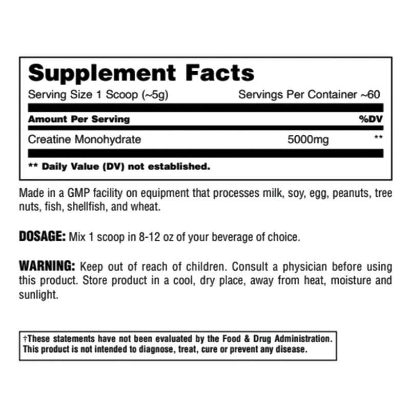 Animal 100 Pure Creatine Monohydrate Powder 300 G