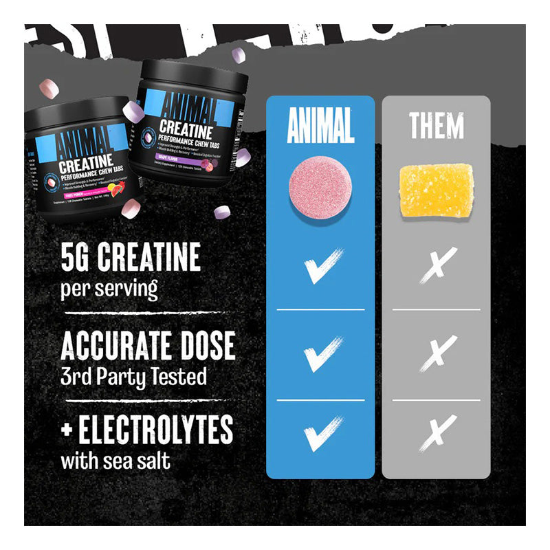 Animal Creatine Performance Chew Tabs 120 Gummies - Fruit Punch