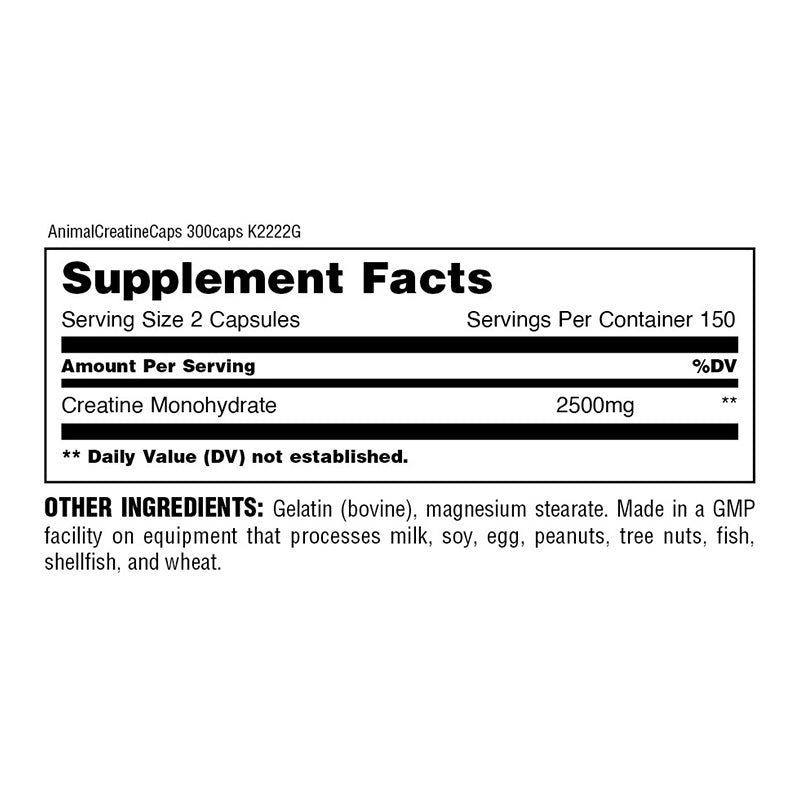 Animal Pak Animal Micornized Creatine Capsules 300