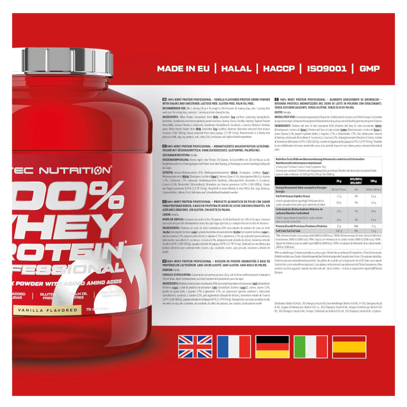 Scitec Nutrition 100% Whey Protien Professional 2350 G 78 Servings - Vanilla