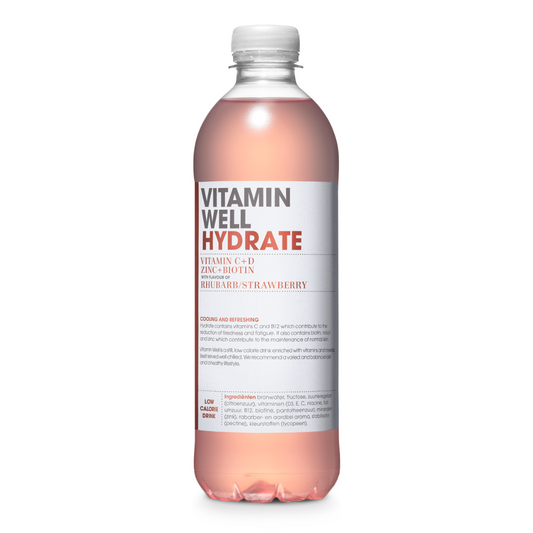 Vitamin Well - Hydrate Rhubarb Strawberry 500 ml