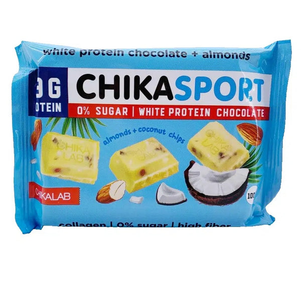 CHIKASPORT - Chocolate Bar Almond Coconut Chips 100 g