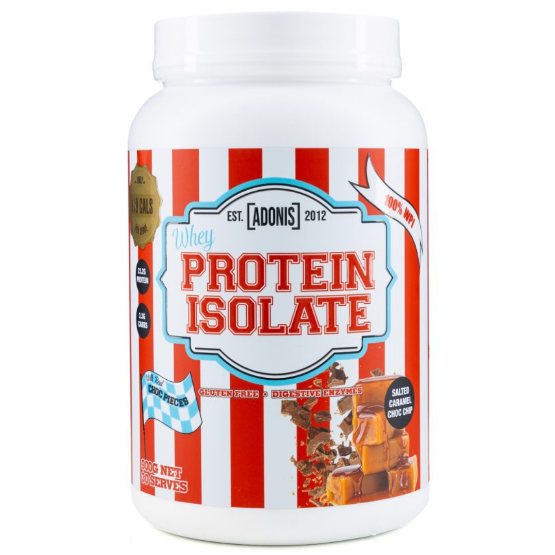Adonis - Whey Protein Isolate Salted Caramel Choc Chip 900 g