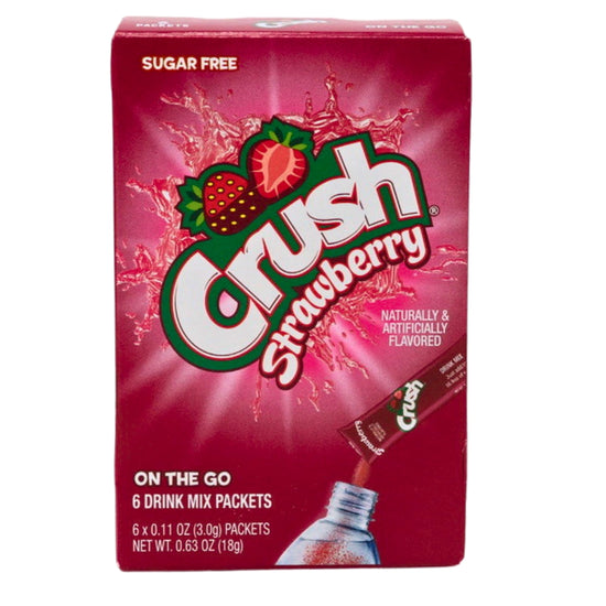 Crush - Singles To Go Water Drink Mix Strawberry 6 Sticks