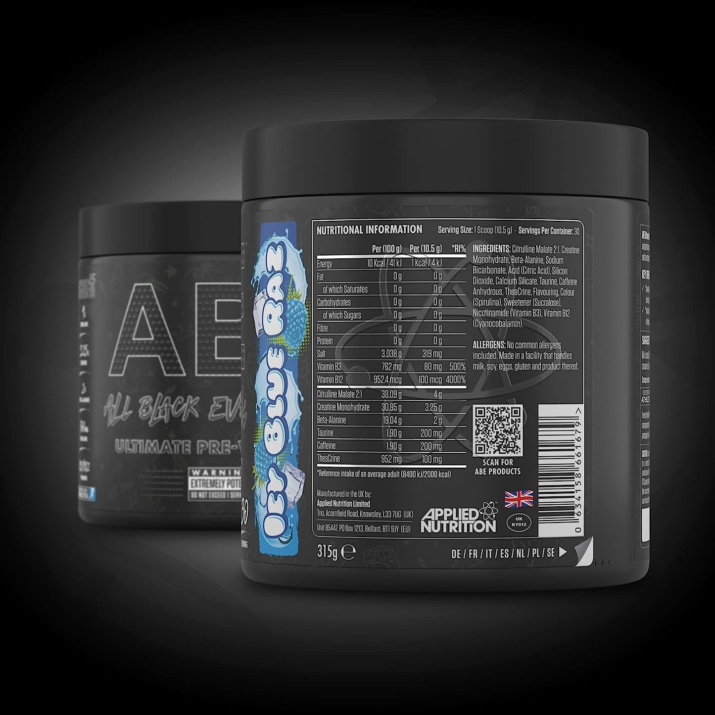 Applied Nutrition - ABE Pre Workout Icy Blue Raz 315 g