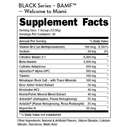 Bucked Up -  BAMF Black Pre-Workout Welcome To Miami 360 g