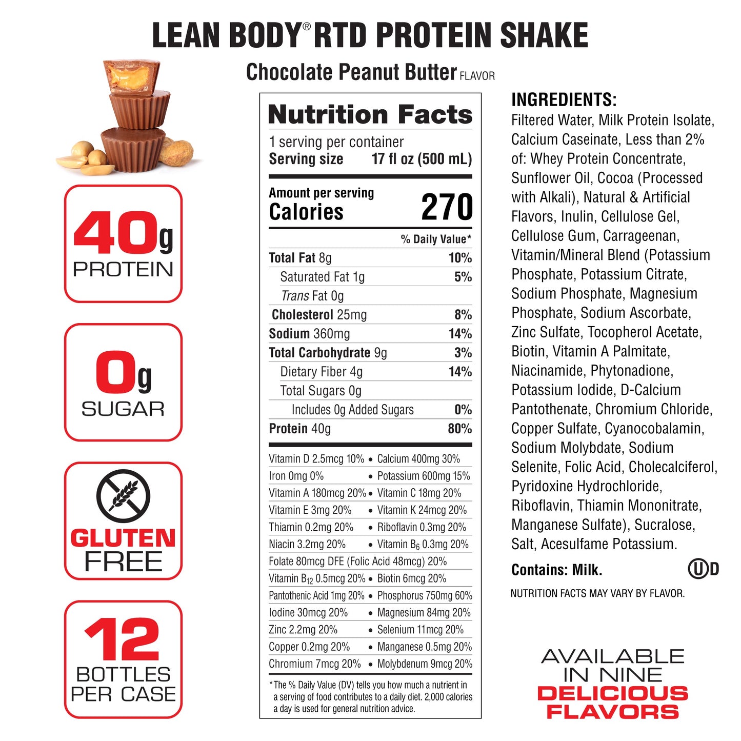 Labrada - Lean Body Chocolate Peanut Butter Protein Shake 500 ml