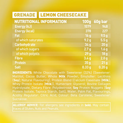 Grenade - Protein Bar Lemon Cheesecake 60 g