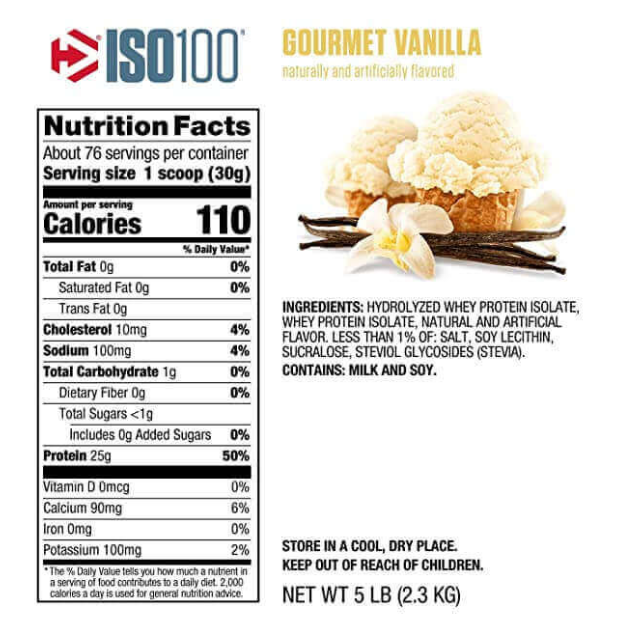 Dymatize Iso 100 - Gourmet Vanilla 2.3 kg