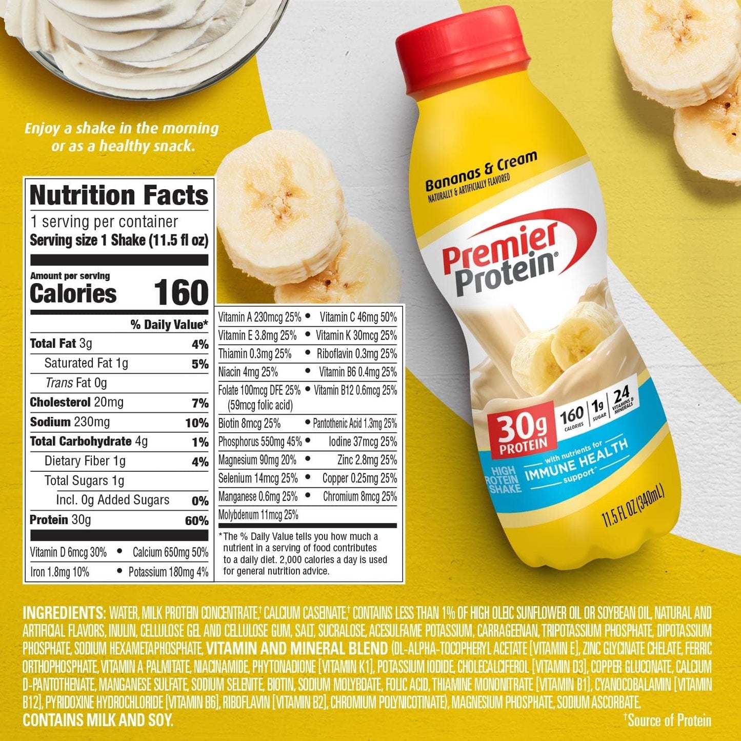 Premier Protein - Banana & Cream Protein Shake 340 ml