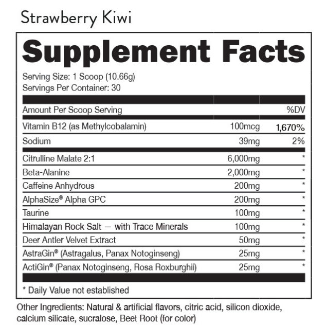 Bucked Up - Pre-Workout Strawberry Kiwi 314 g