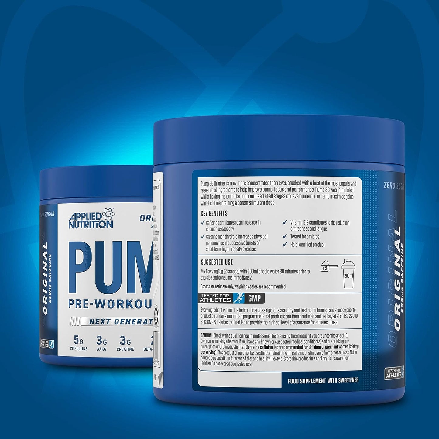 Applied Nutrition - Pump 3G Pre Workout Icy Blue Raz 375 g