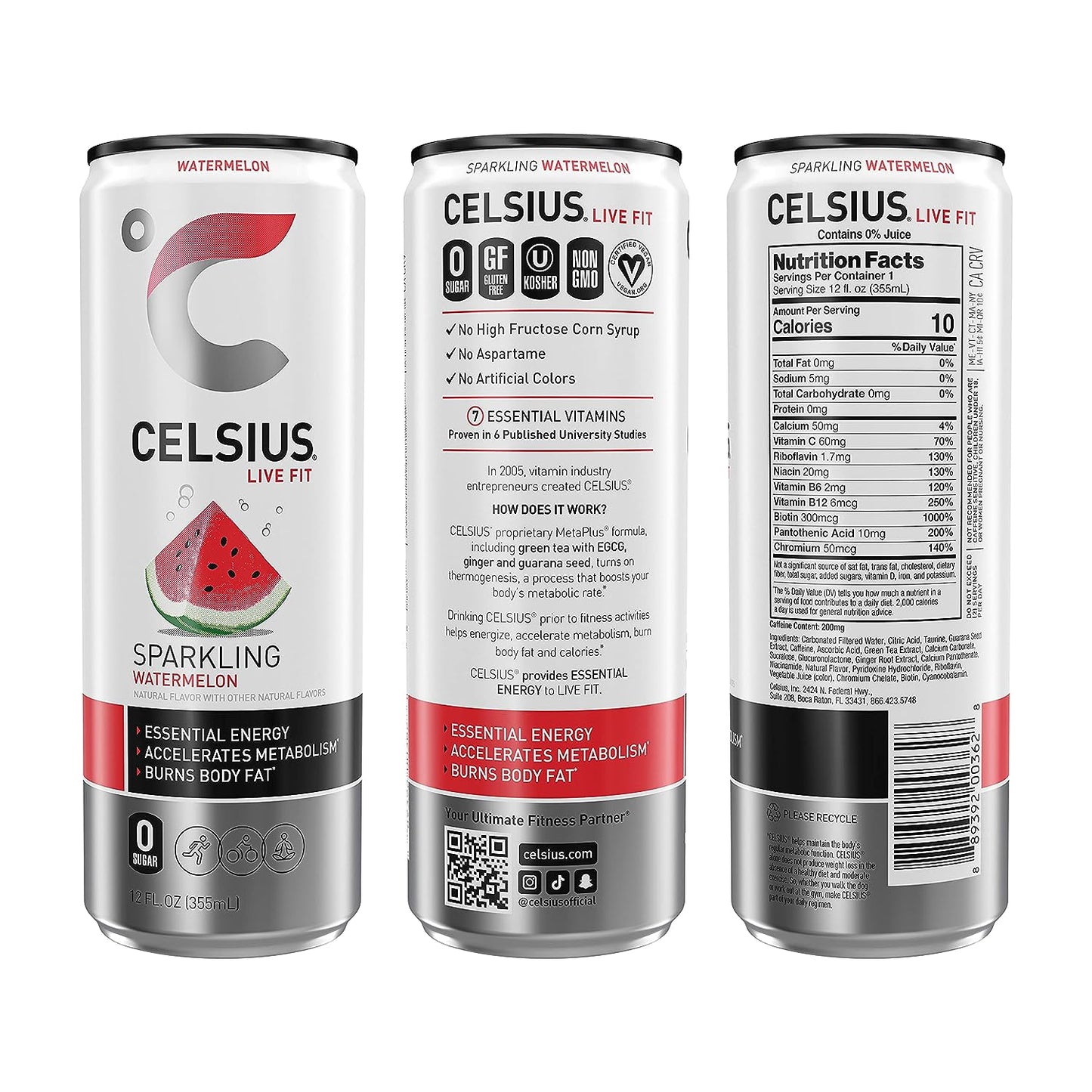 CELSIUS - Sparkling Drink Watermelon 355ml